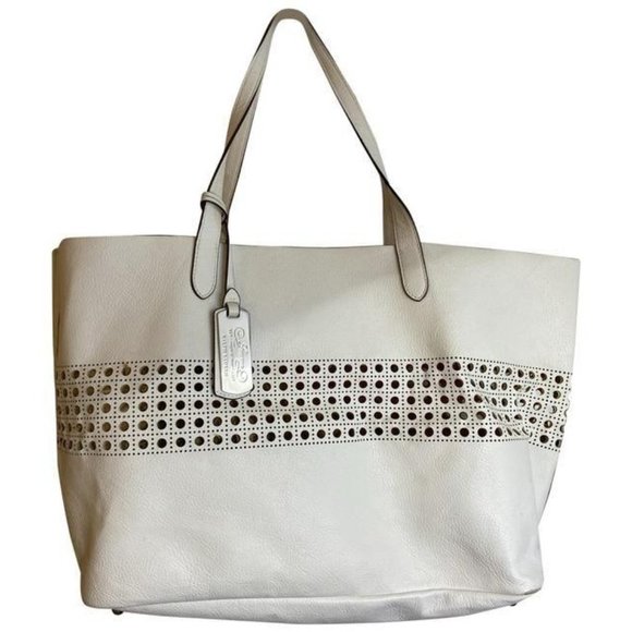 Ralph Lauren Handbags - ralph lauren bag shoulder white leather tote